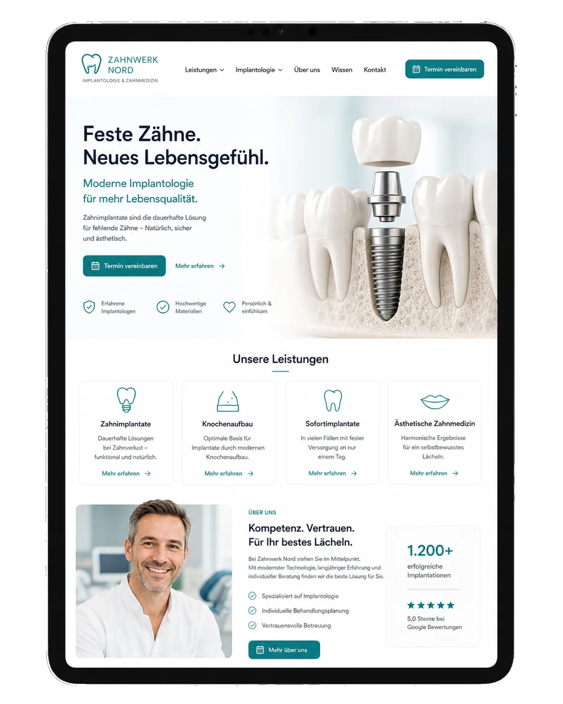Zahnarztpraxis Website Beispiel